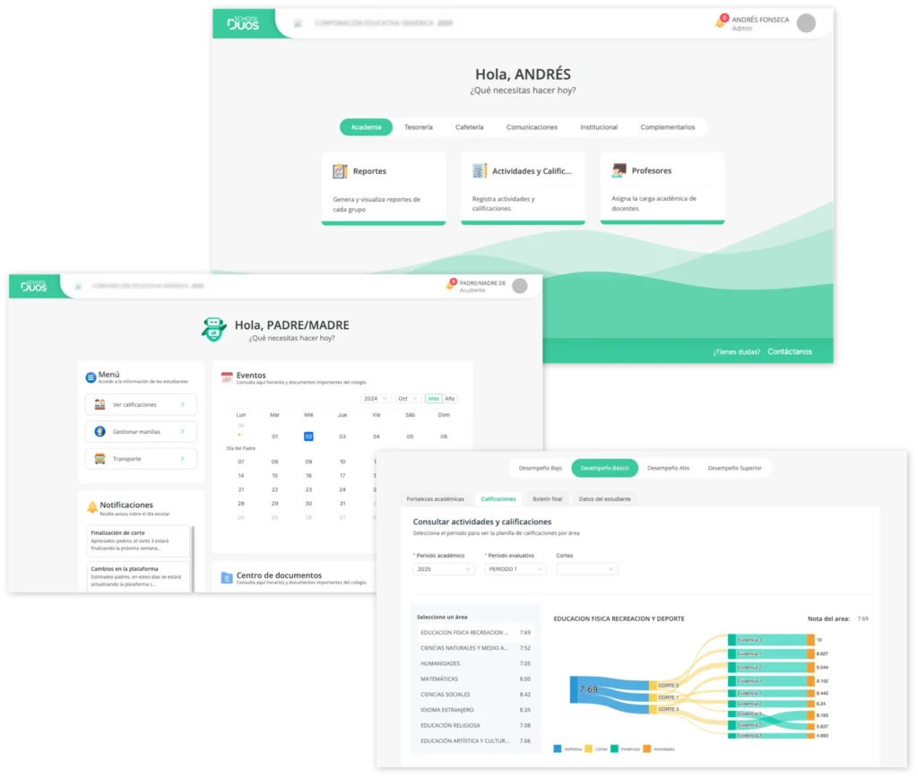 plataforma para la gestión escolar schoolduos